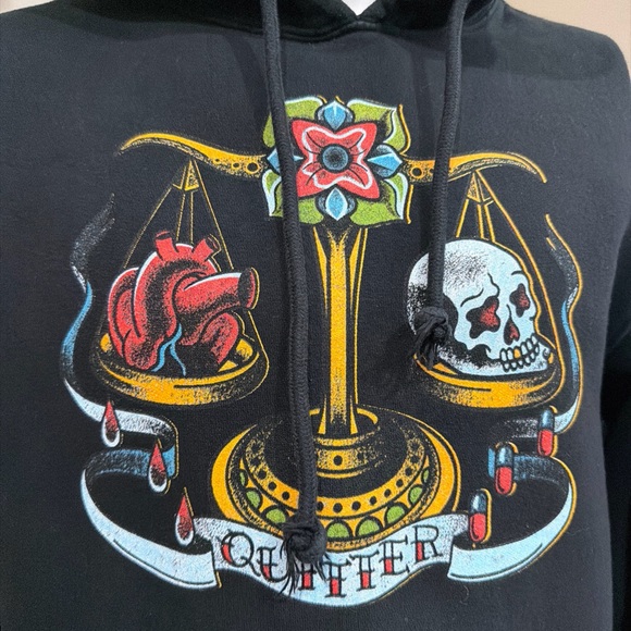 Cameron Whitcomb 2023 Quitter Tour Merch Hoodie Black Flame Graphic 2023 Sz M - Picture 3 of 12